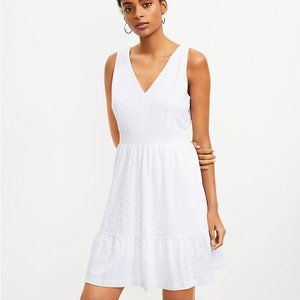 Loft Eyelet Fit and Flare Dress